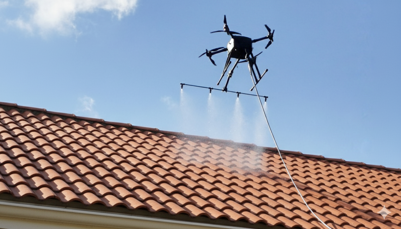 nettoyage par pulvérisation avec un drone